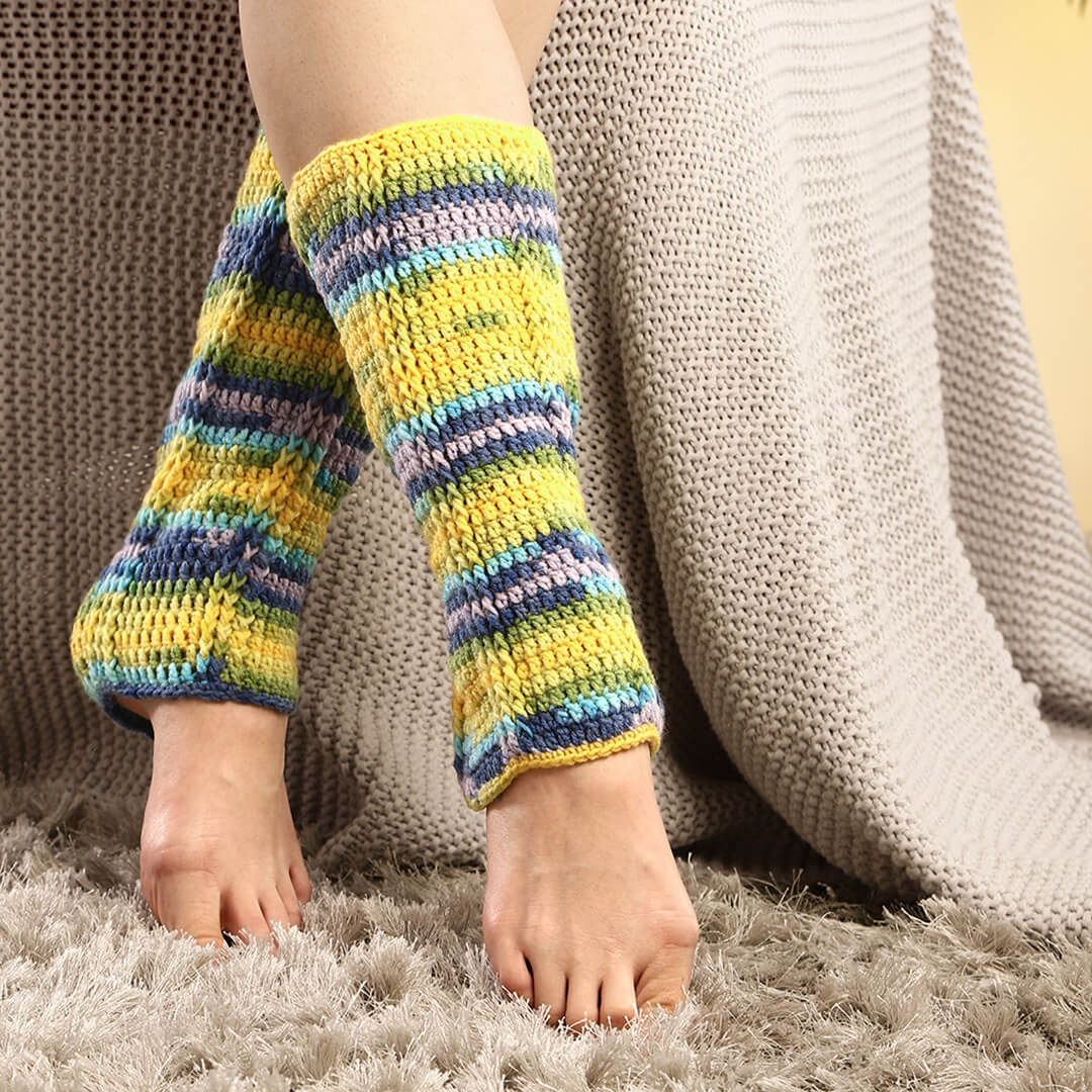 Multi Colored Crochet Leg Warmers 10130 Magic Needles