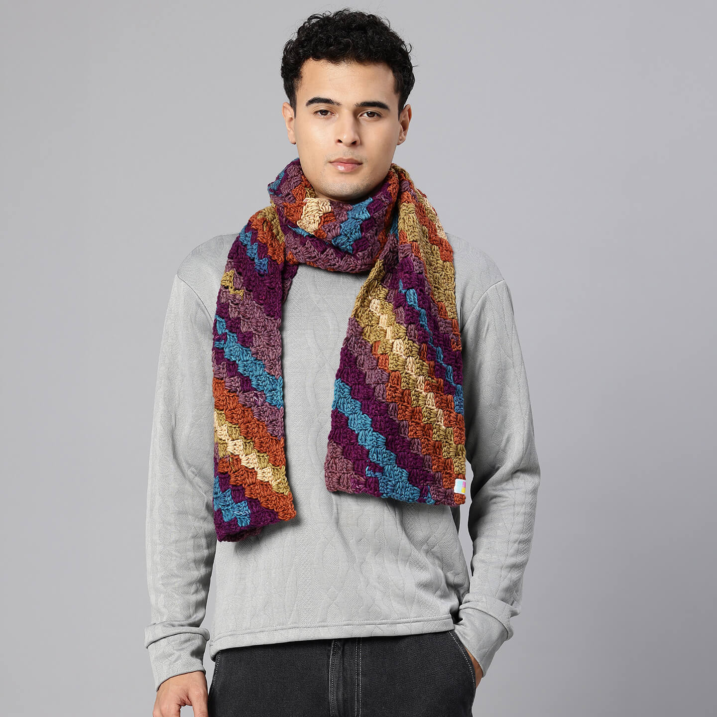 Multicolor Handmade Knitted Scarf – Everyday Winter Knit Scarf