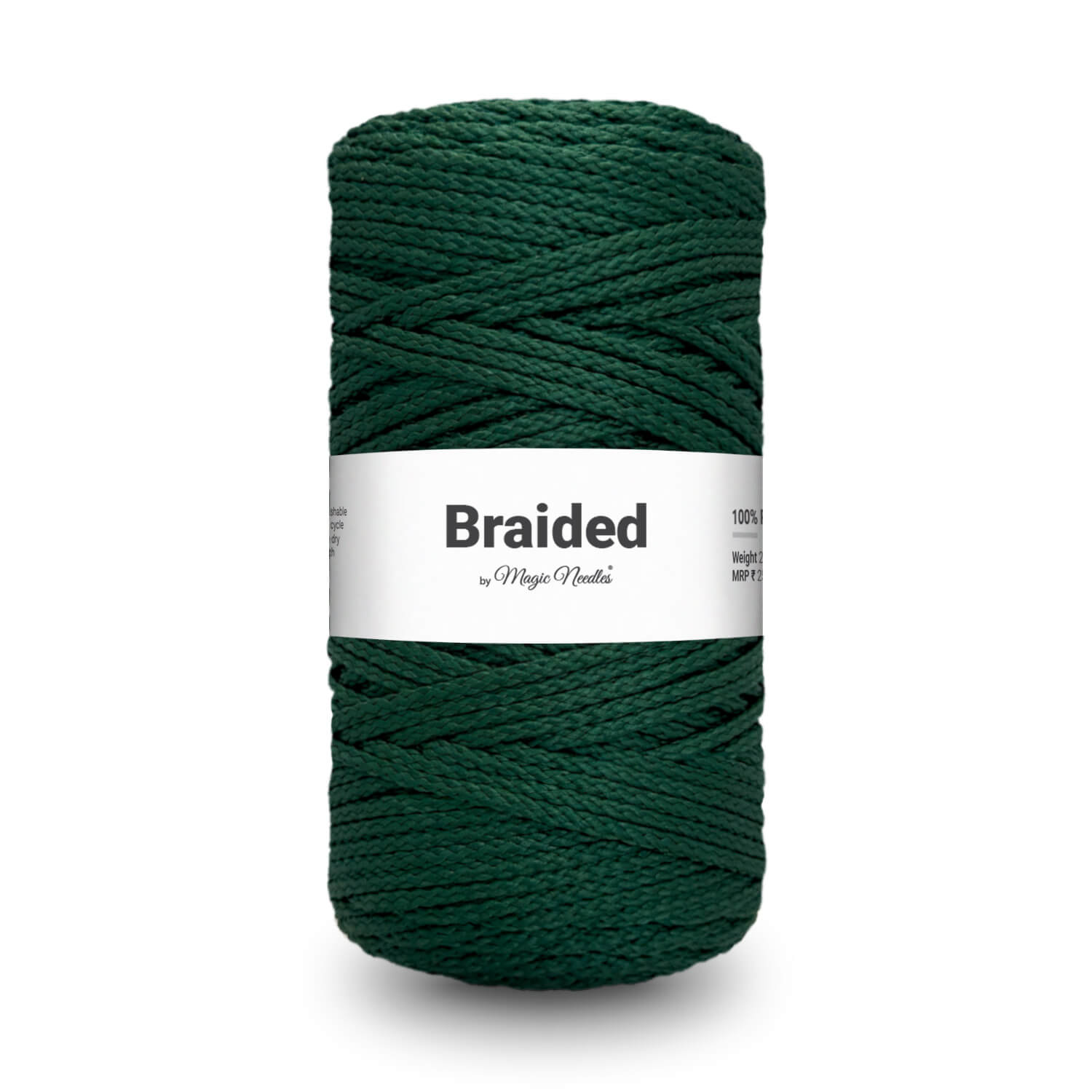 Braided Polyester Macrame Rope - Green - 16