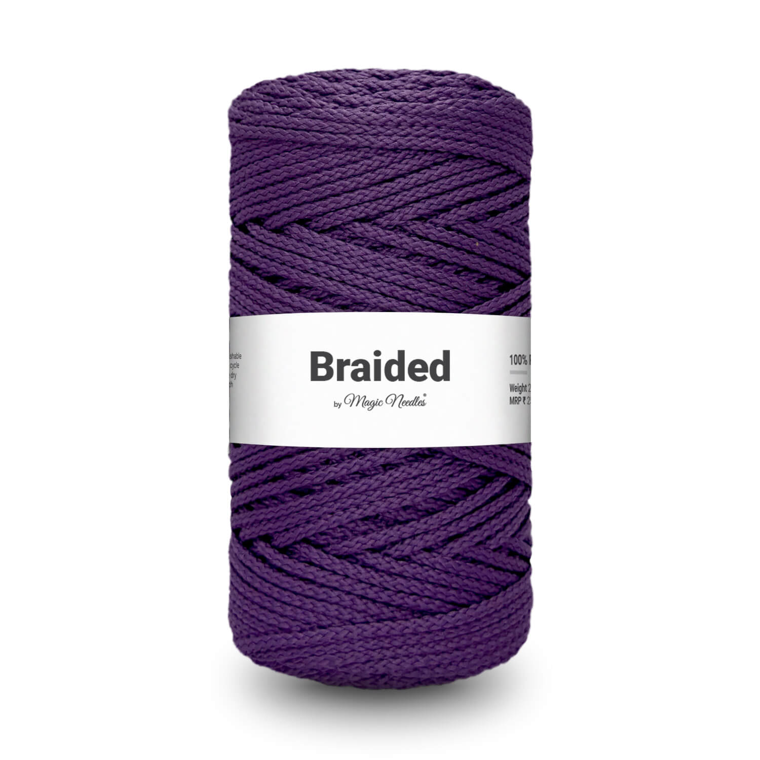 Braided Polyester Macrame Rope - Violet - 23