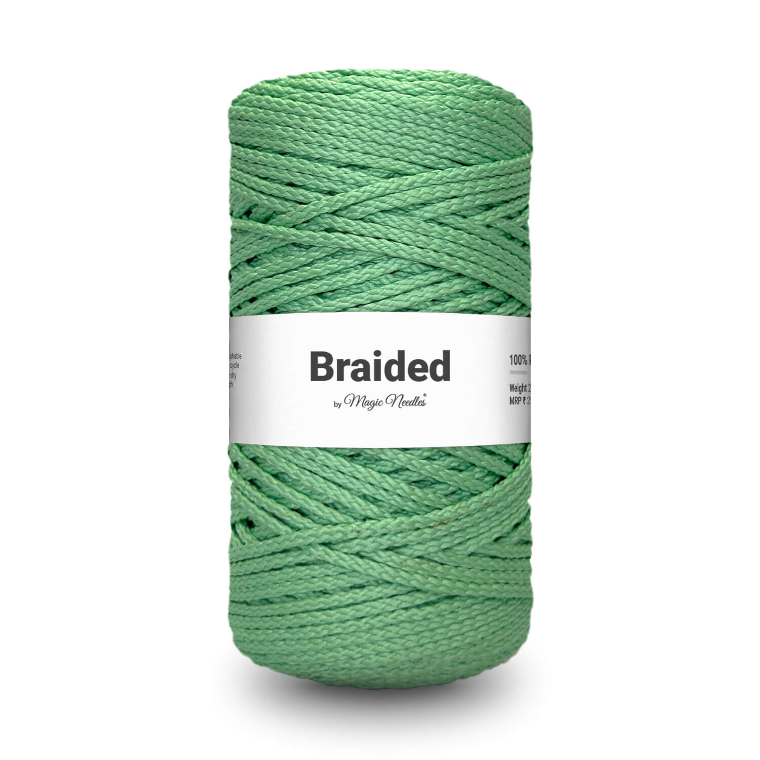 Braided Polyester Macrame Rope - Green - 30