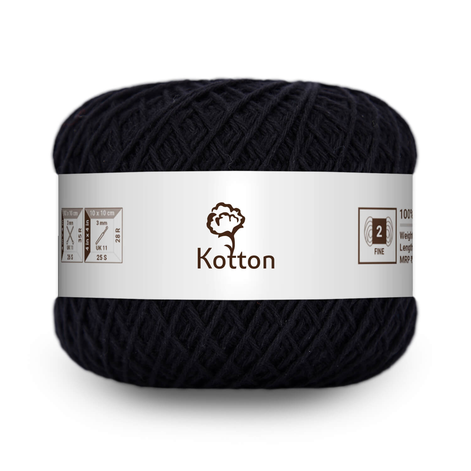Cotton Yarn by Kotton ply Black 17 - Main Image