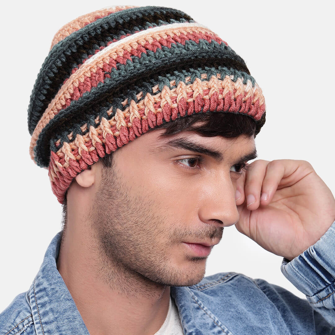 Handmade Self design Crochet Beanie 3346 – Magic Needles