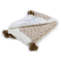 Soft Chenille Granny Square Baby Blanket - Beige, Cream 2735