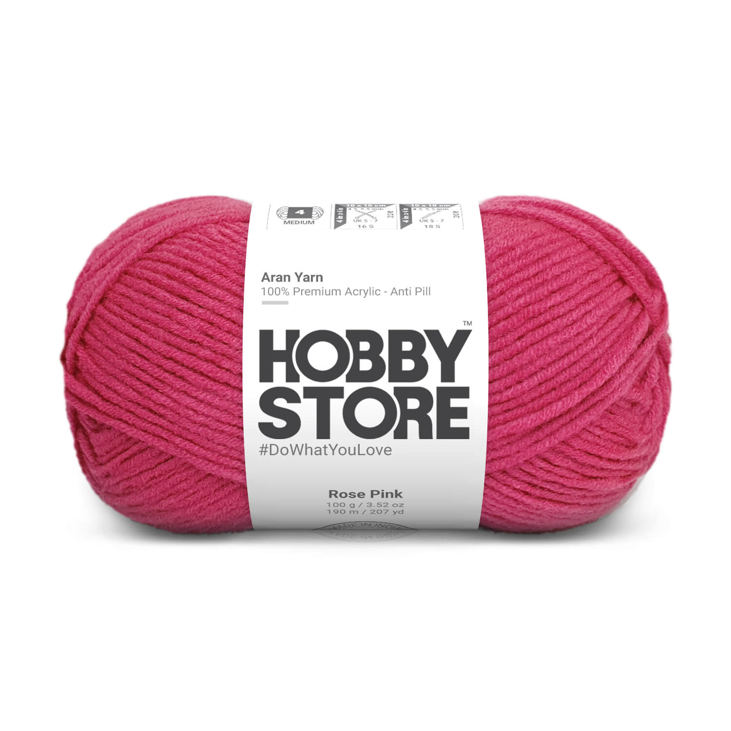 Aran Anti Pill Yarn by Hobby Store Rose Pink 2033