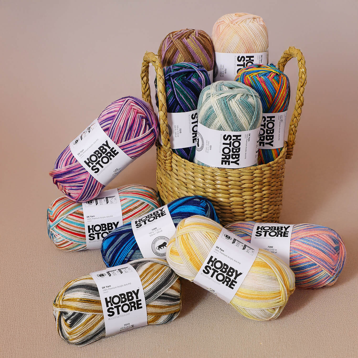 Multi Yarn Hobby Store DK Multi Yarn – Vibrant Multicolor DK Weight for Creative ...