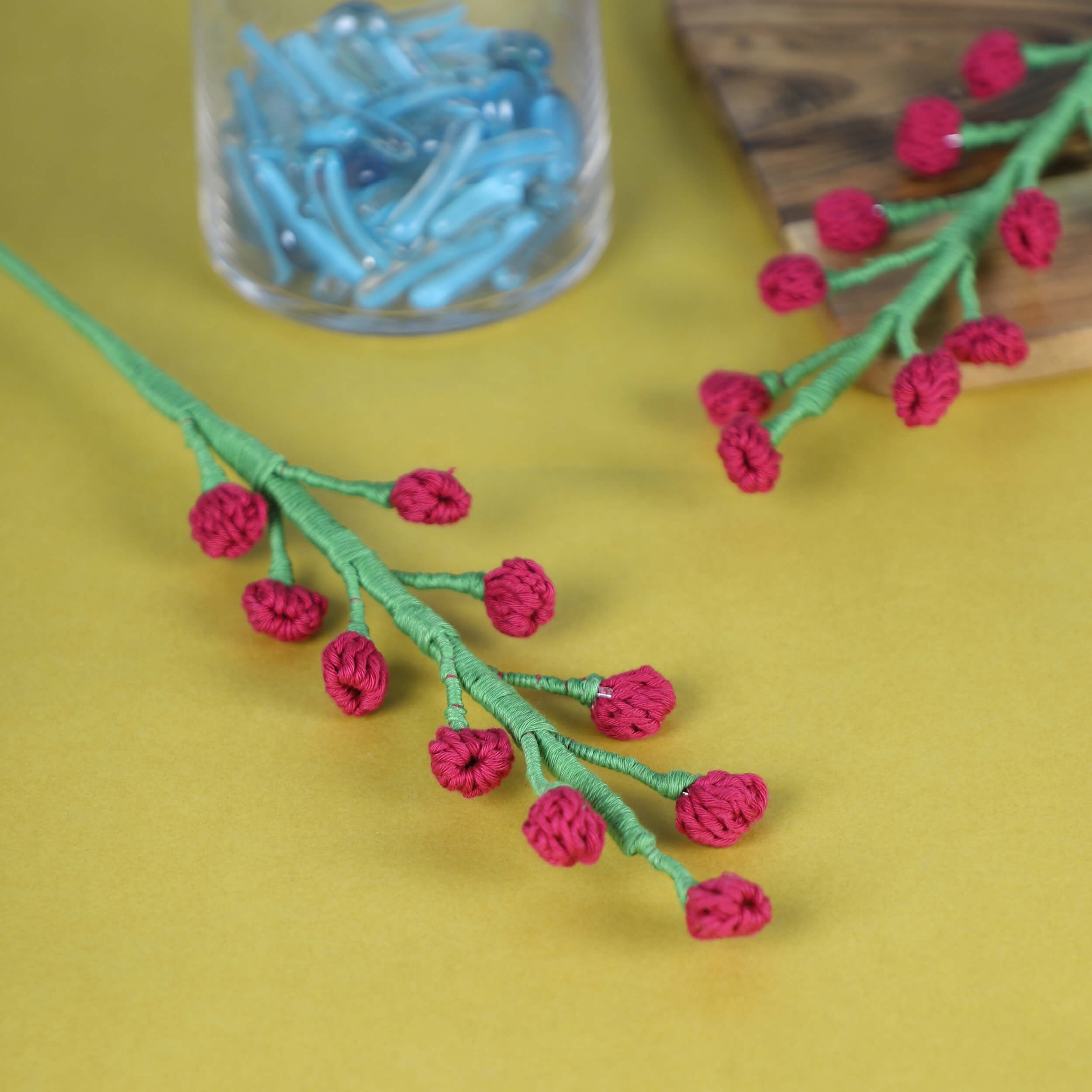 Snowberry Bouquet Fillers - Handcrafted Crochet Flowers