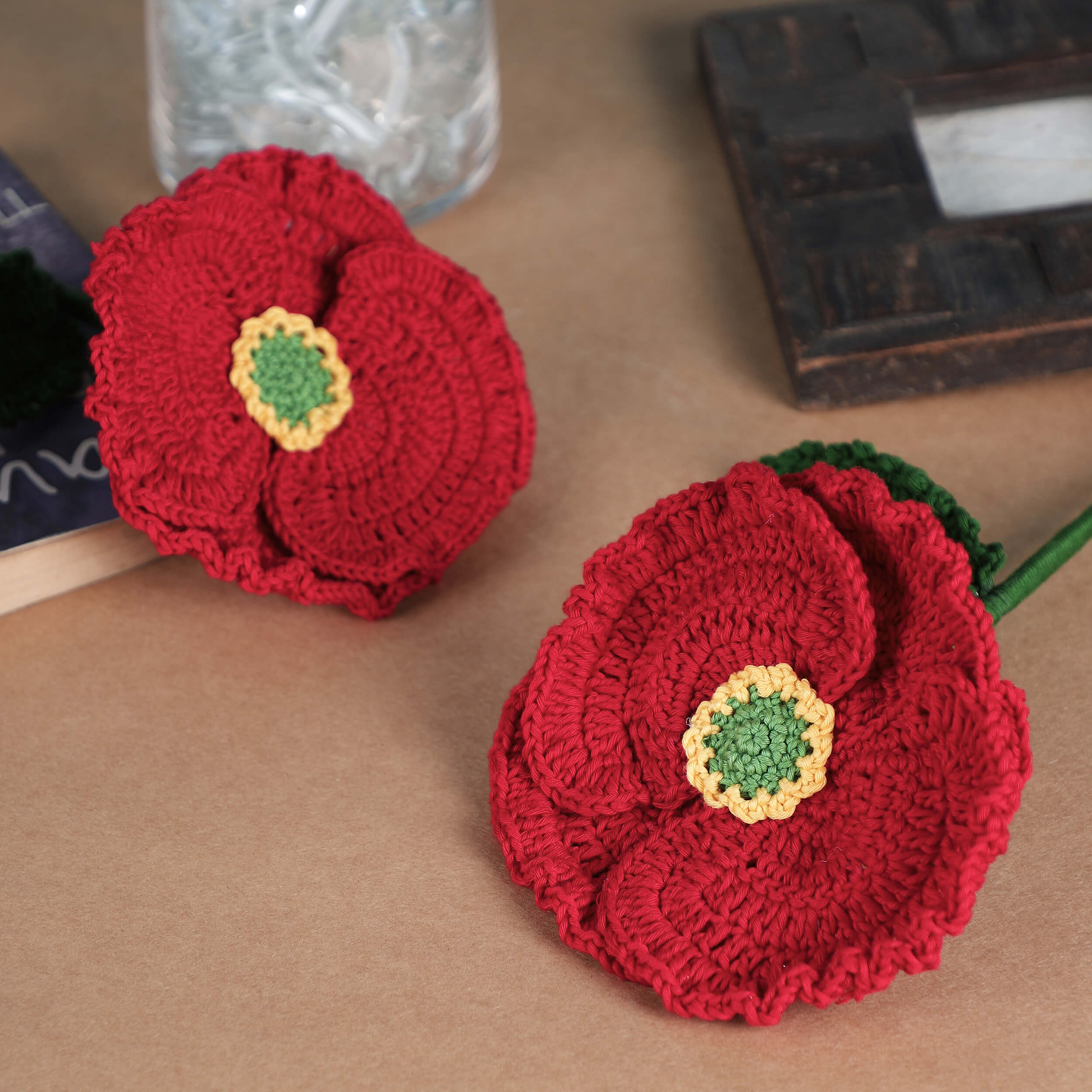 Poppy - Handcrafted Crochet Flowers