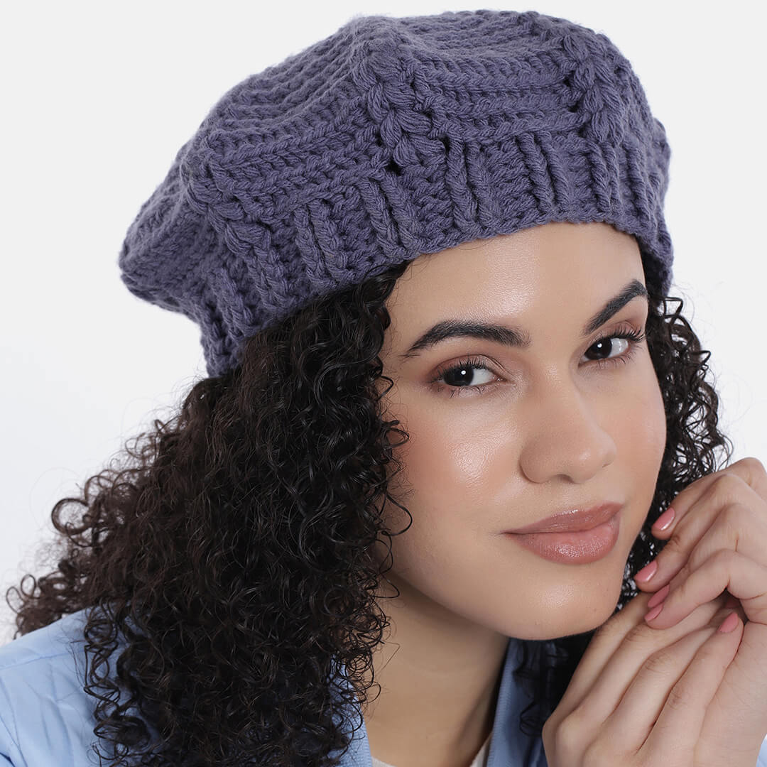 Women Handmade Self Design Beret - 10026