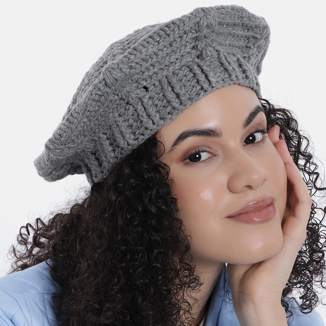 Women Handmade Self Design Beret - 10028