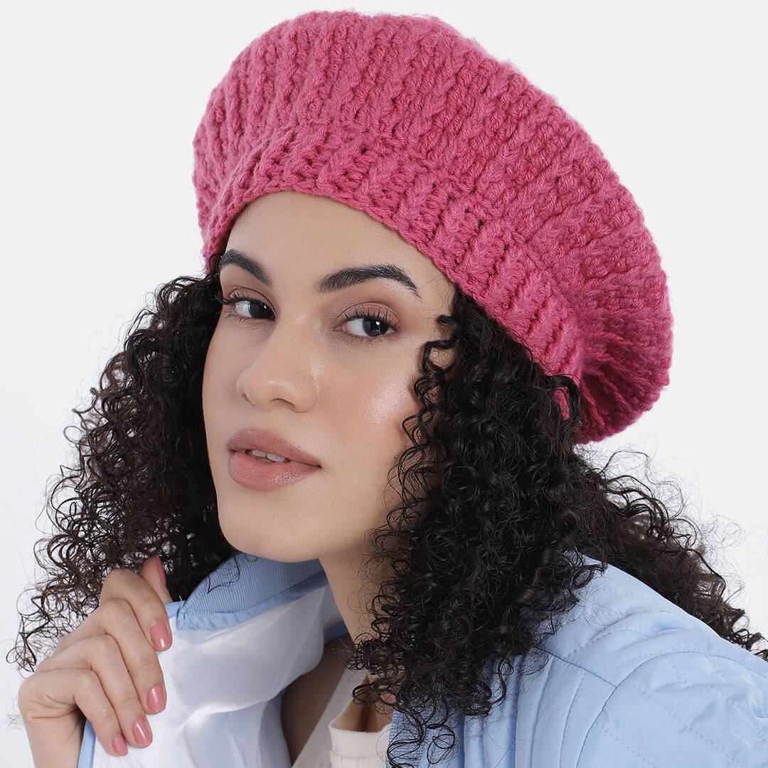Women Handmade Self Design Beret - 10029
