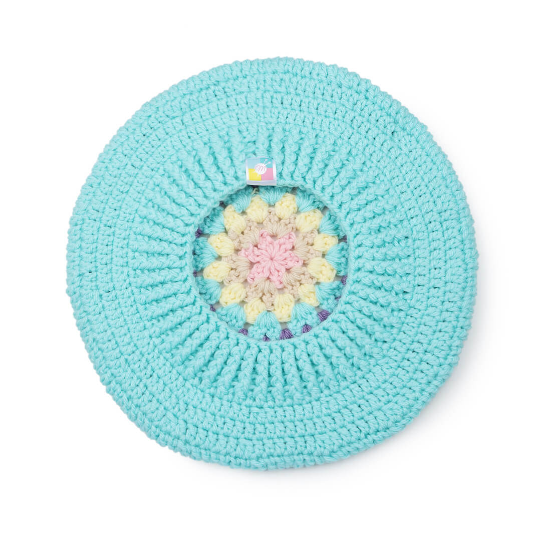 Women Handmade Multi Color Self Design Beret - 10035