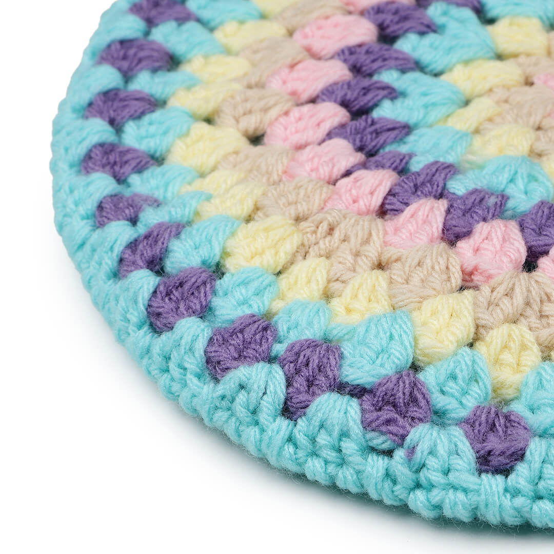 Women Handmade Multi Color Self Design Beret - 10035