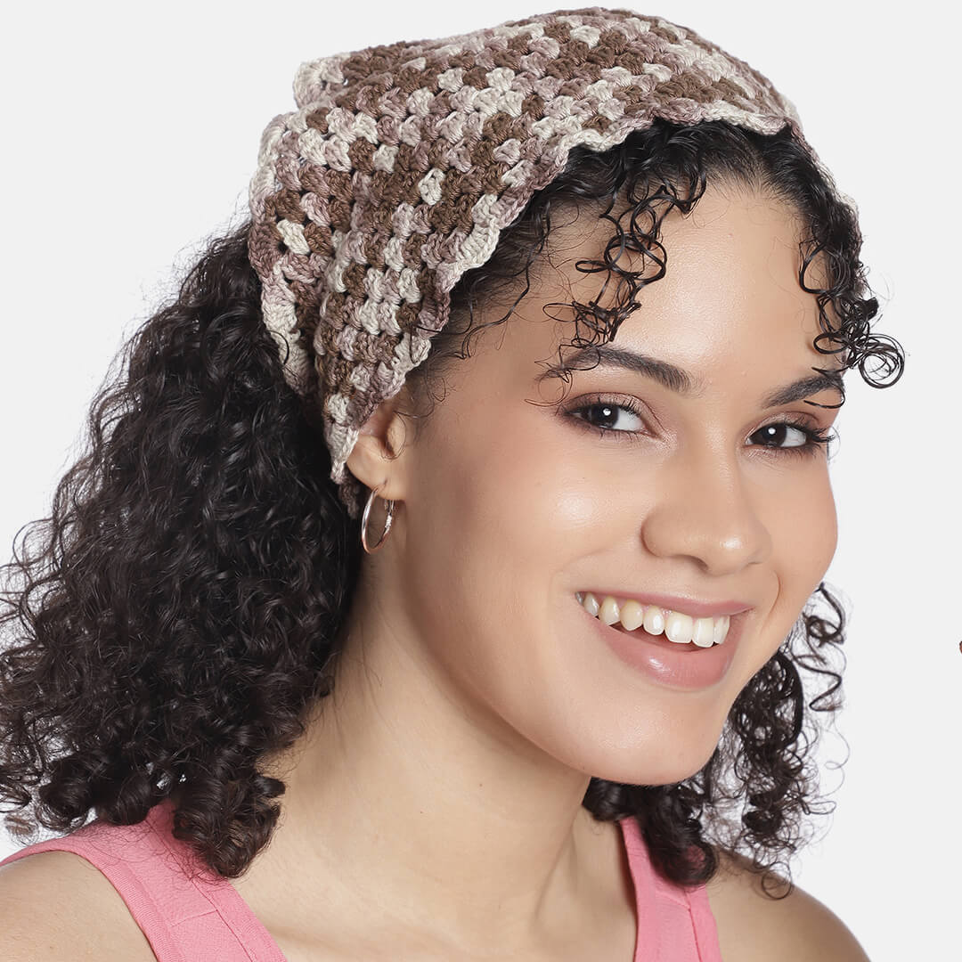 Crochet Bandana - Brown - 10060