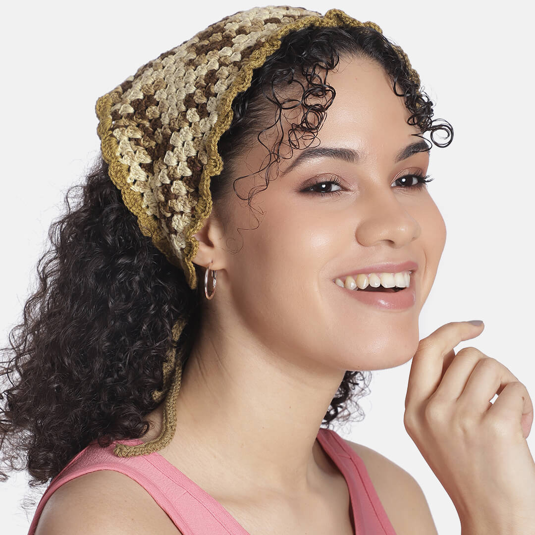 Crochet Bandana - Khaki - 10061