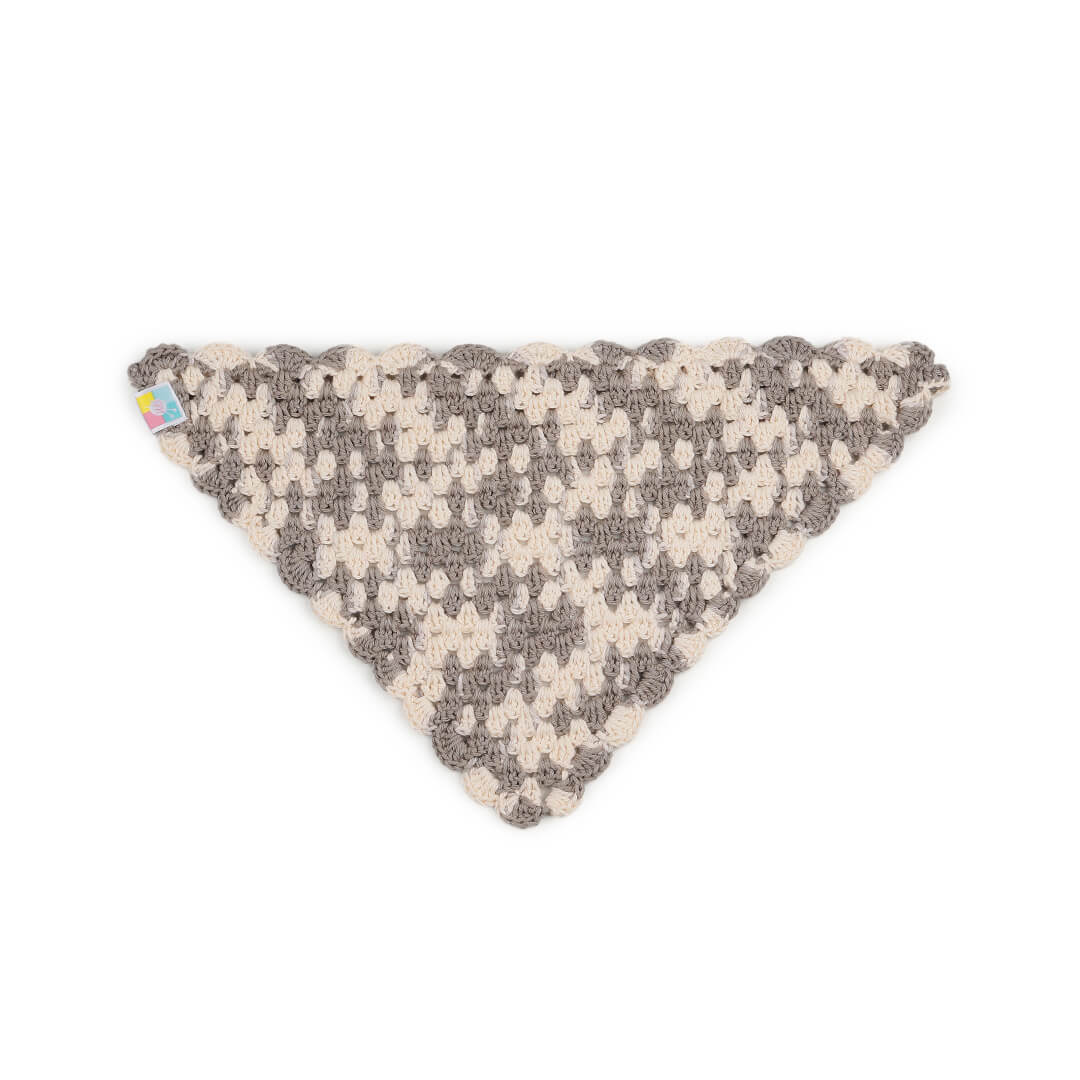 Crochet Bandana - Cream Grey - 10063