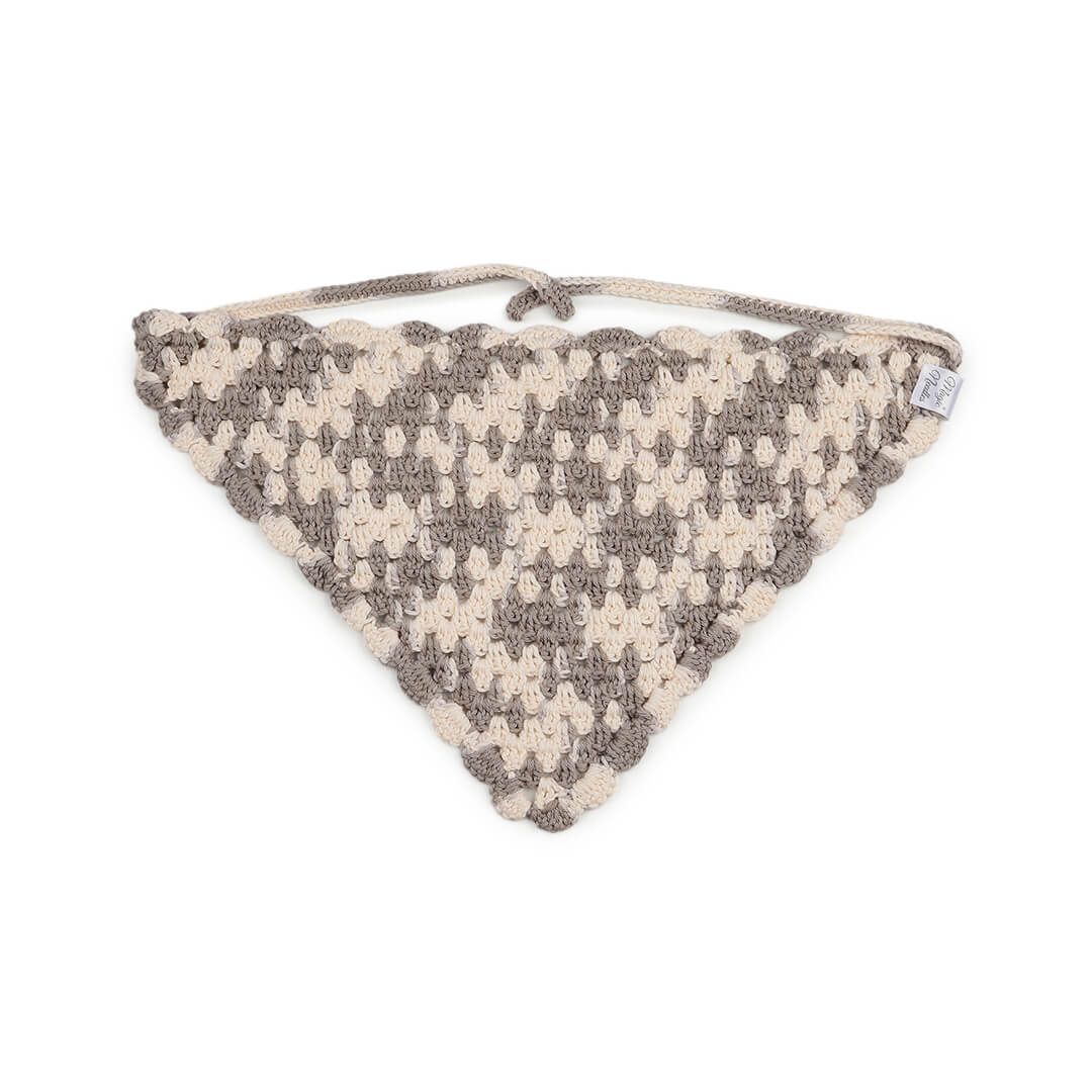 Crochet Bandana - Cream Grey - 10063