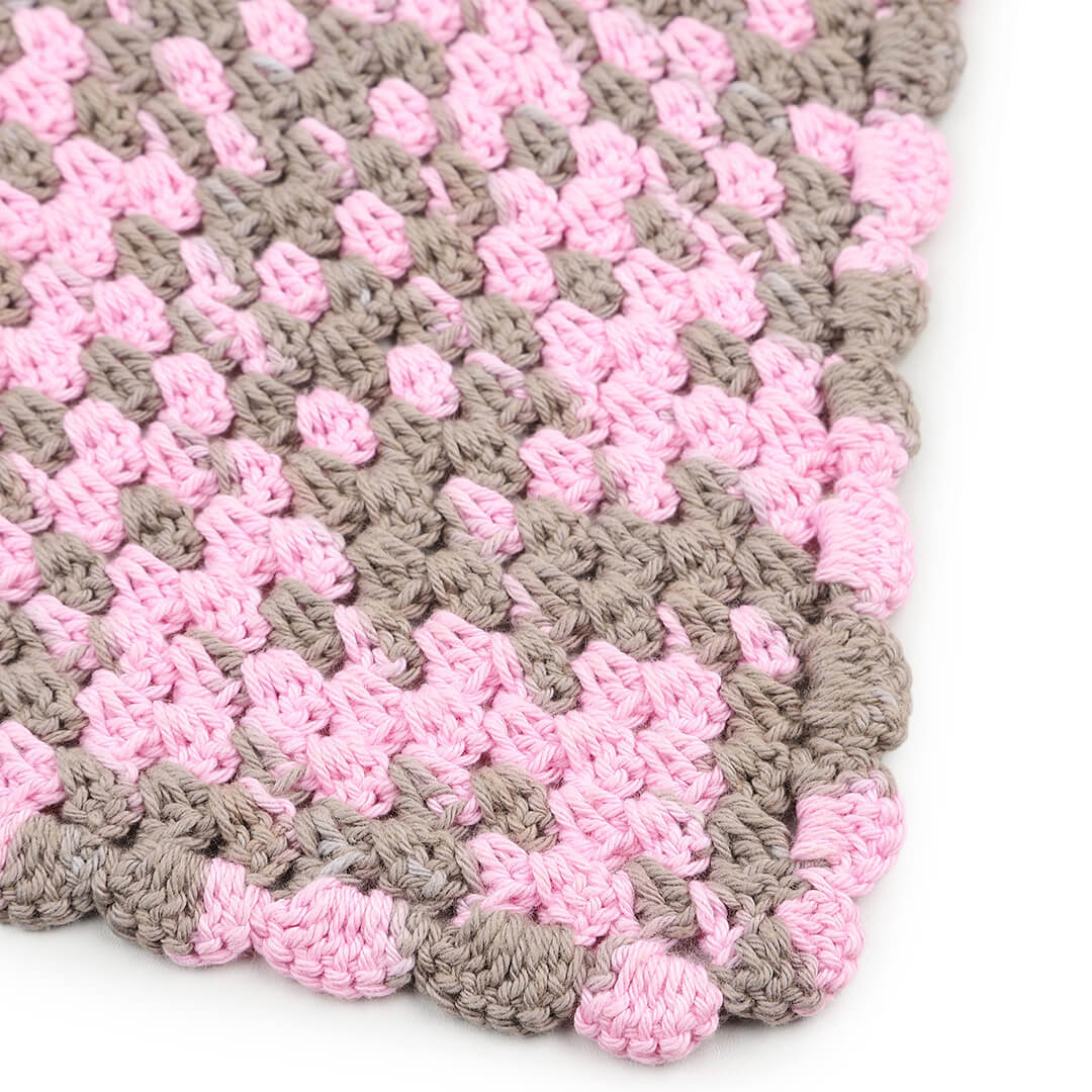 Crochet Bandana - Pink Grey - 10064