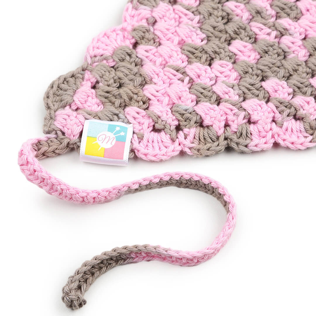 Crochet Bandana - Pink Grey - 10064