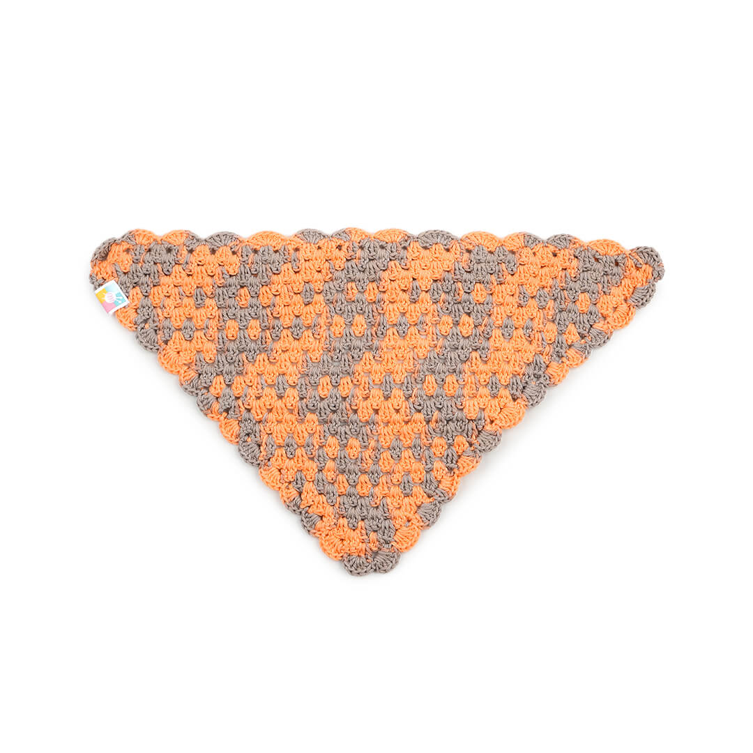 Crochet Bandana - Orange Grey - 10065