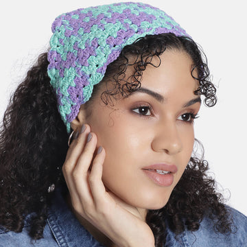 Crochet Bandana - Purple Green - 10066