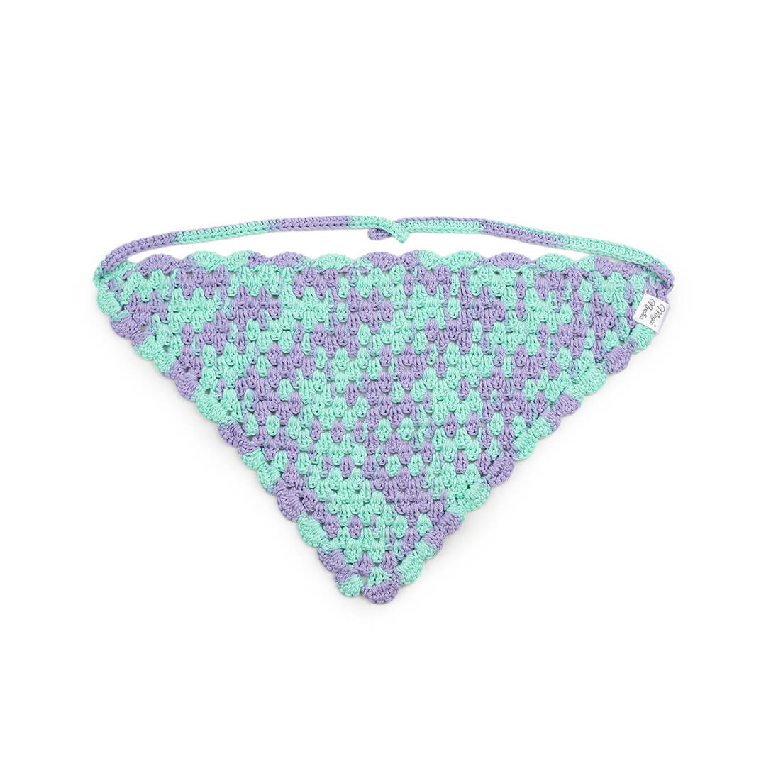 Crochet Bandana - Purple Green - 10066
