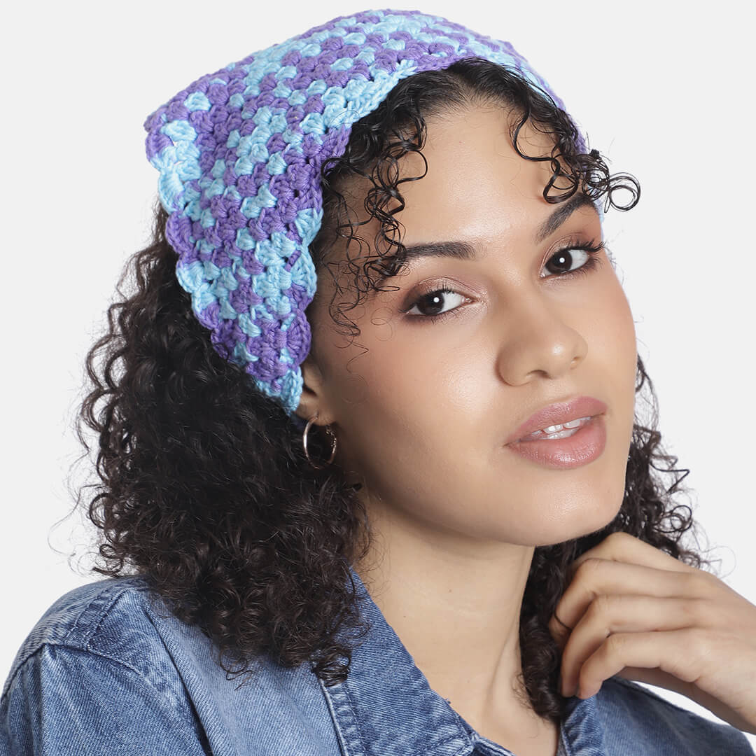 Crochet Bandana - Purple Blue - 10067