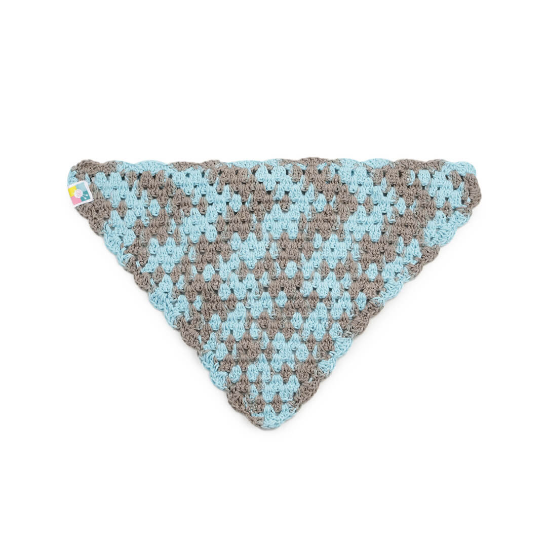 Crochet Bandana -  Blue Grey - 10068