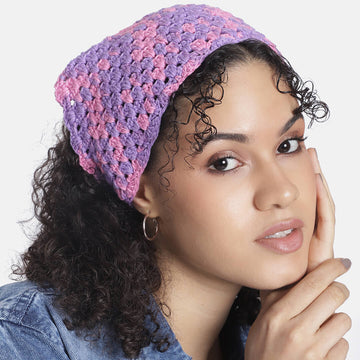 Crochet Bandana -  Pink Purple - 10069
