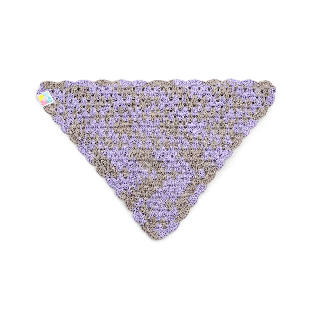 Crochet Bandana -  Purple Grey - 10070