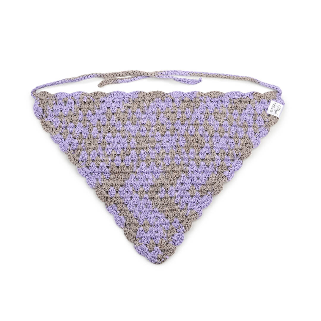 Crochet Bandana -  Purple Grey - 10070
