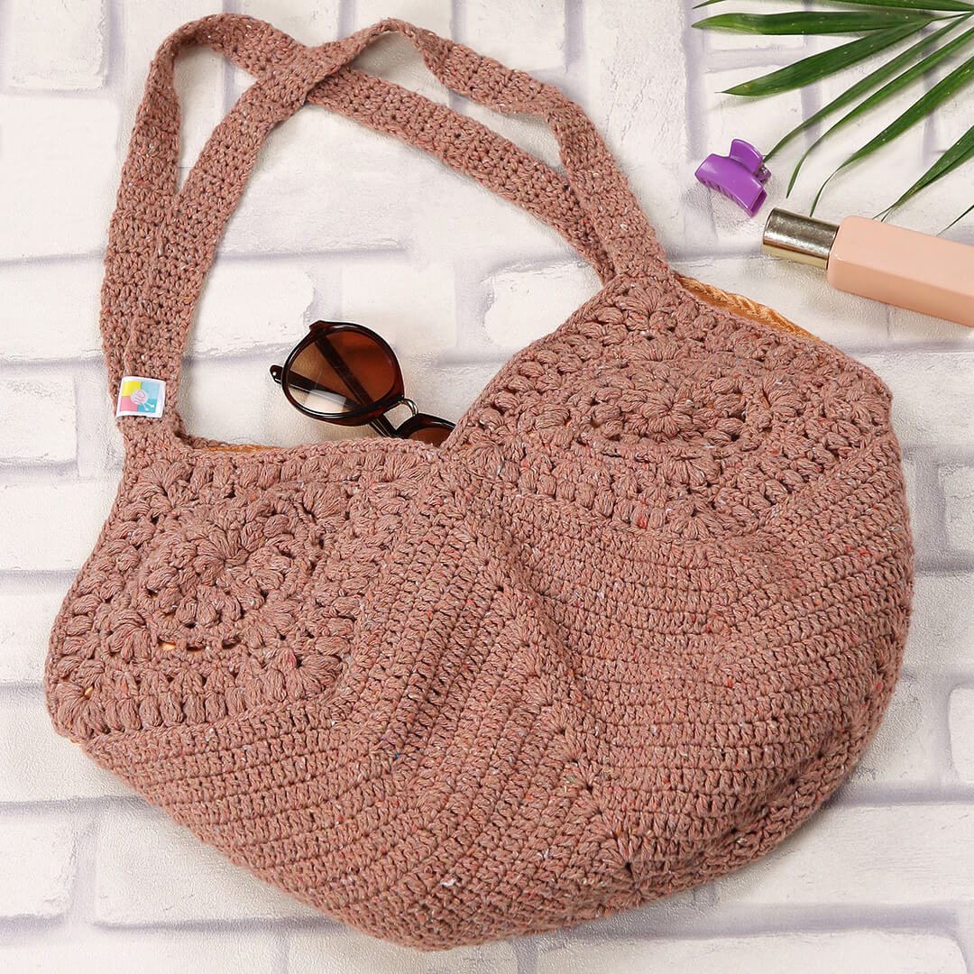 Recycled Cotton Handmade Bags - Brick Melange - 10072