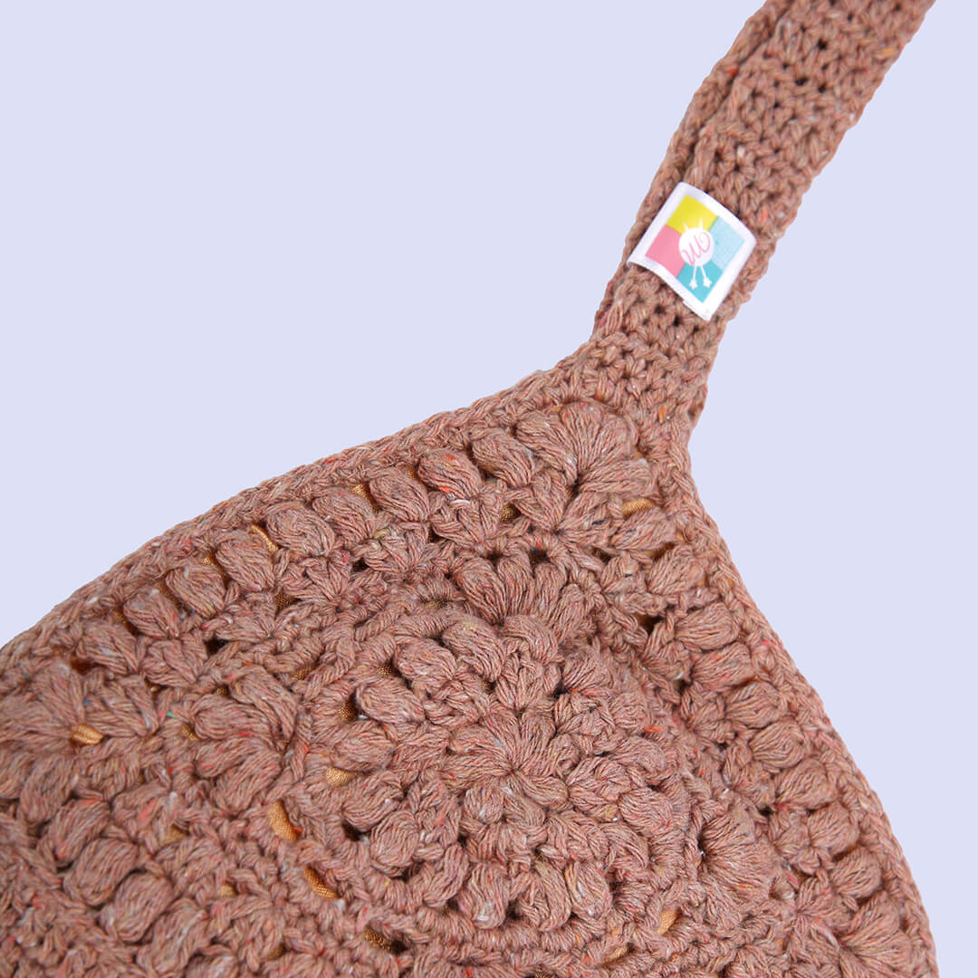 Recycled Cotton Handmade Bags - Brick Melange - 10072