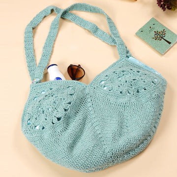 Recycled Cotton Handmade Bags - Green - 10073