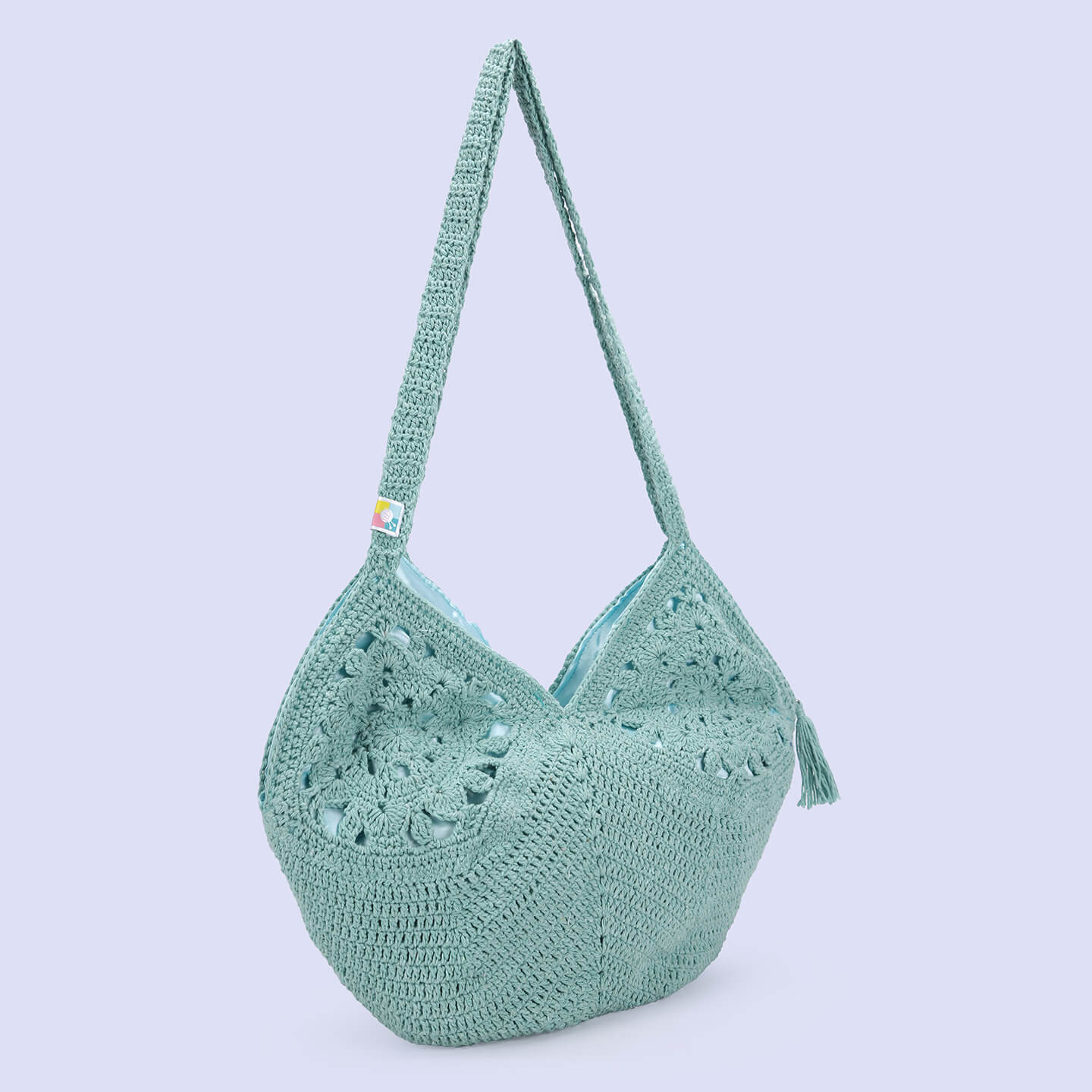 Recycled Cotton Handmade Bags - Green - 10073