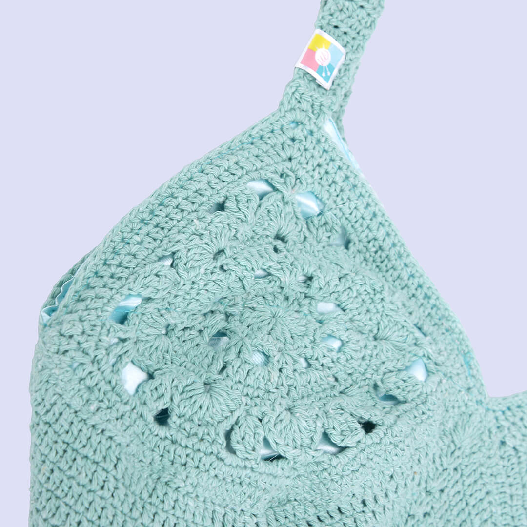 Recycled Cotton Handmade Bags - Green - 10073