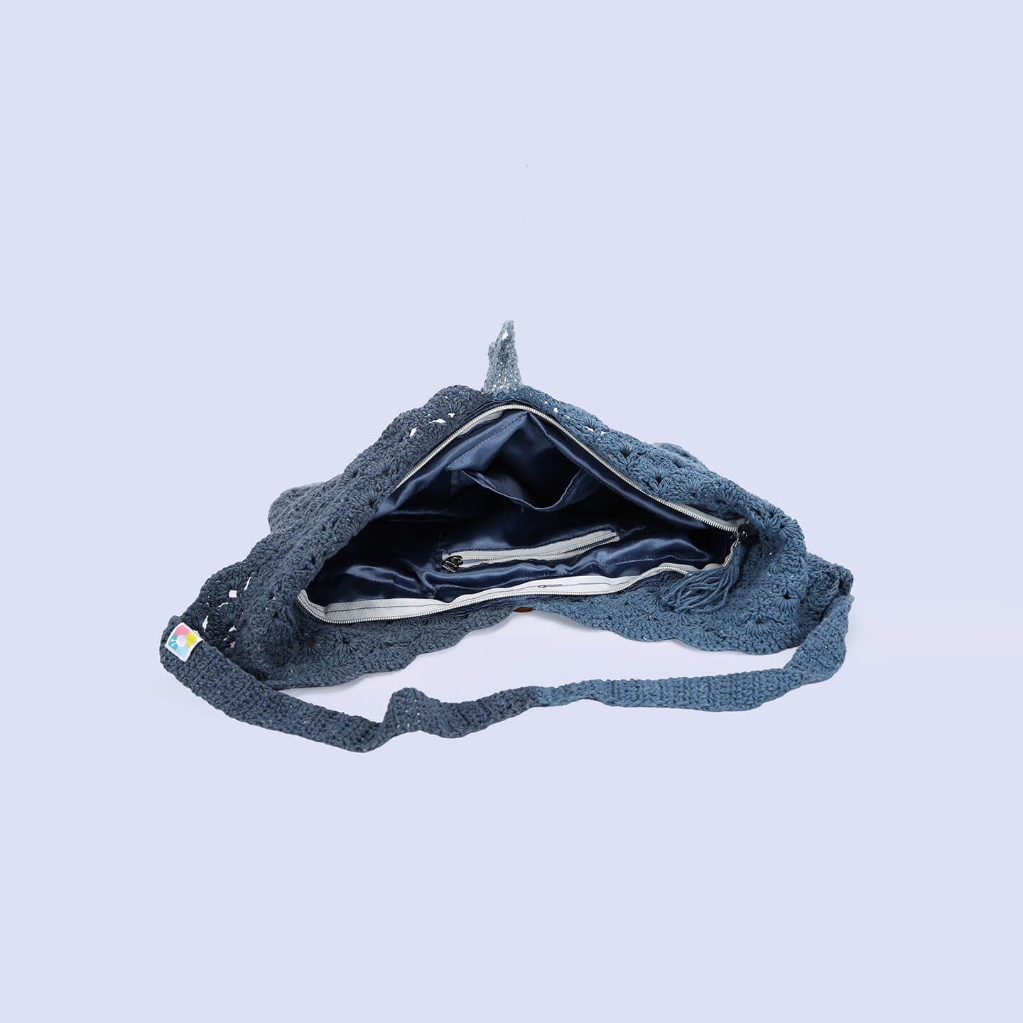 Recycled Cotton Handmade Bags - Blue - 10075