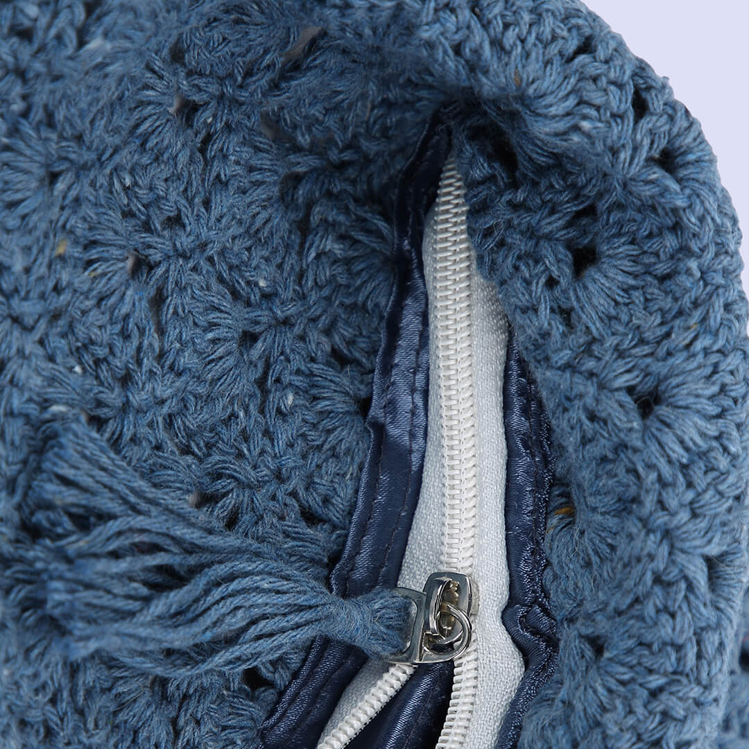 Recycled Cotton Handmade Bags - Blue - 10075