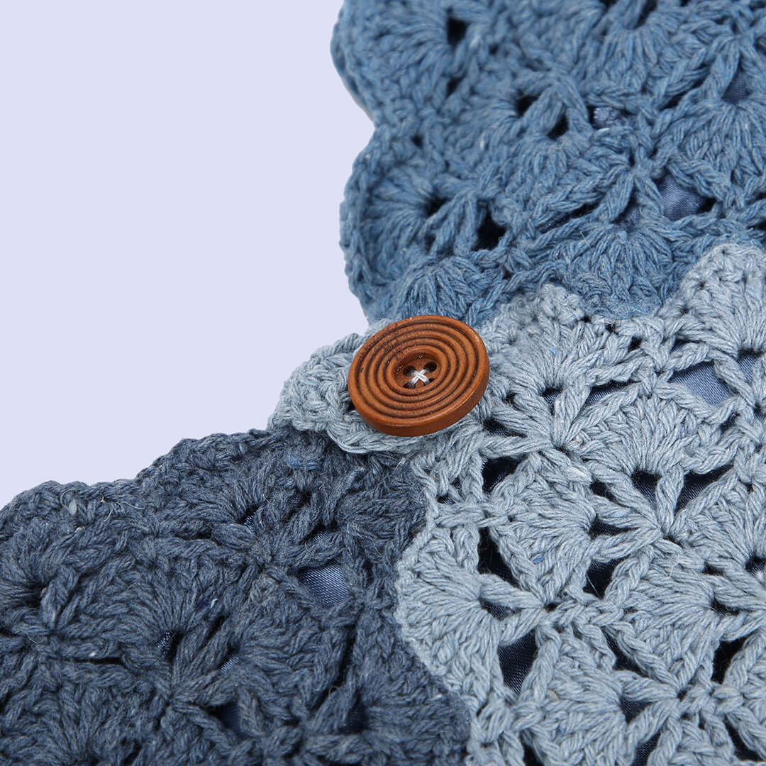 Recycled Cotton Handmade Bags - Blue - 10075