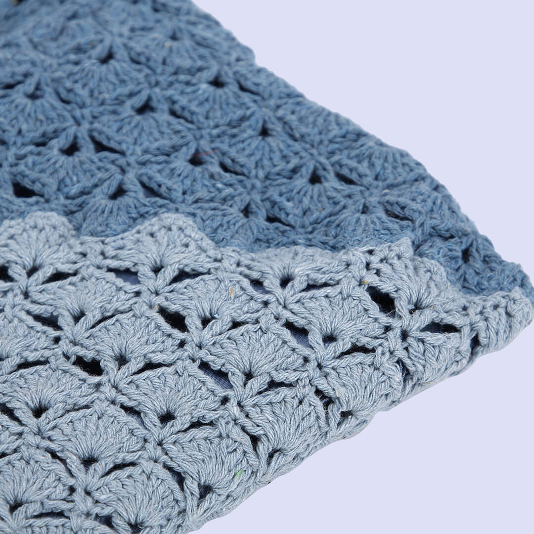 Recycled Cotton Handmade Bags - Blue - 10075