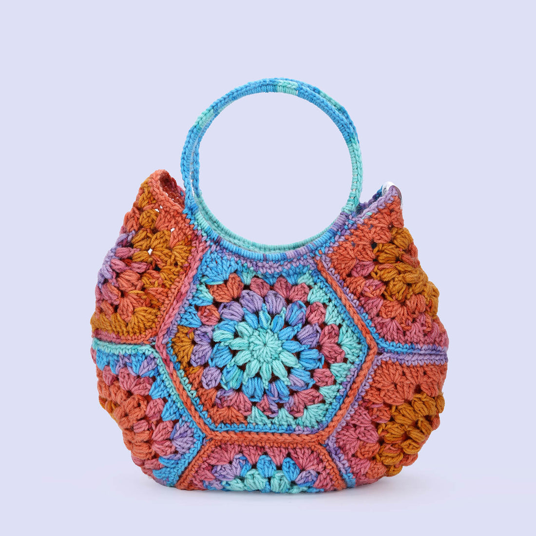 Cute Handmade Hexagon Bags - Blue Orange - 10078