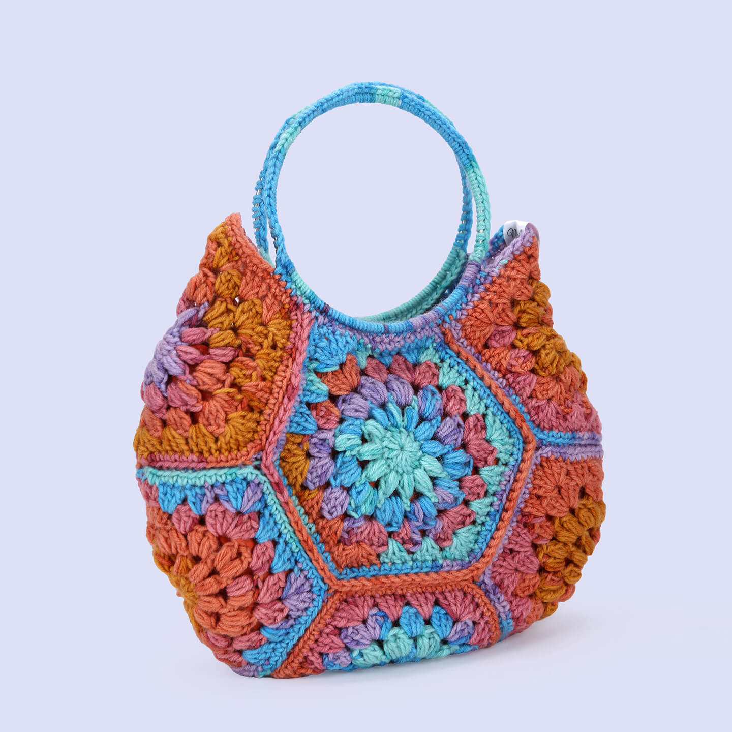 Cute Handmade Hexagon Bags - Blue Orange - 10078