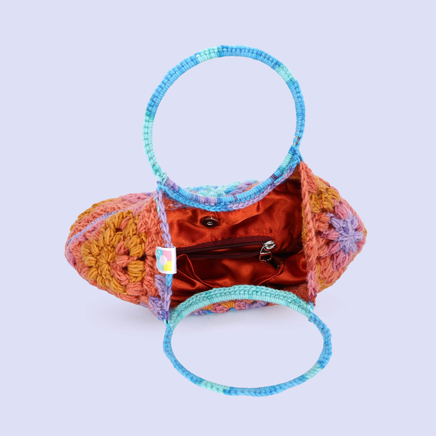 Cute Handmade Hexagon Bags - Blue Orange - 10078