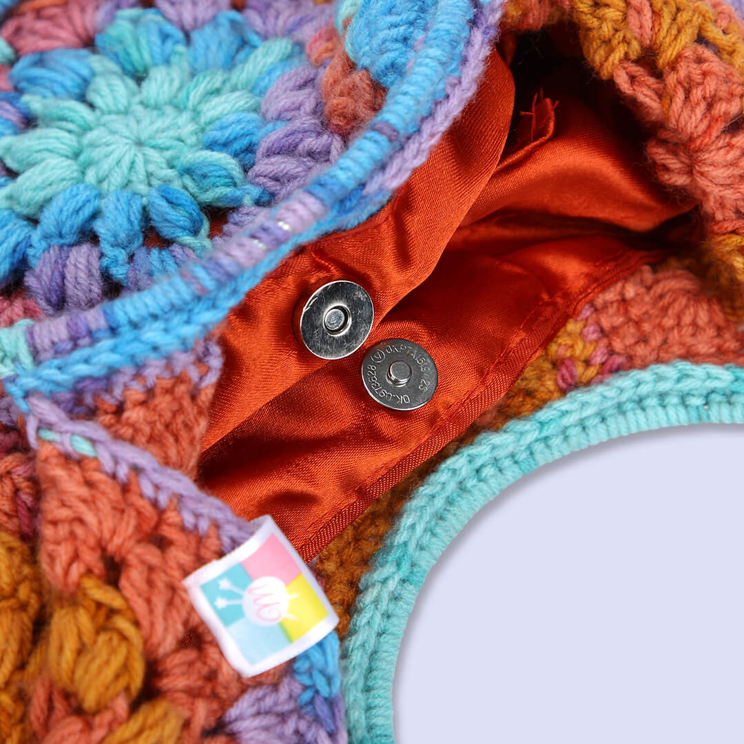 Cute Handmade Hexagon Bags - Blue Orange - 10078