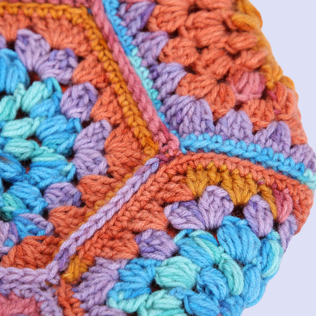 Cute Handmade Hexagon Bags - Blue Orange - 10078