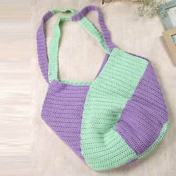 Large Tote Bags - Purple Green - 10087