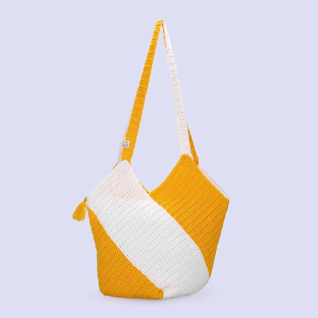 Large Tote Bags - Yellow White	- 10089