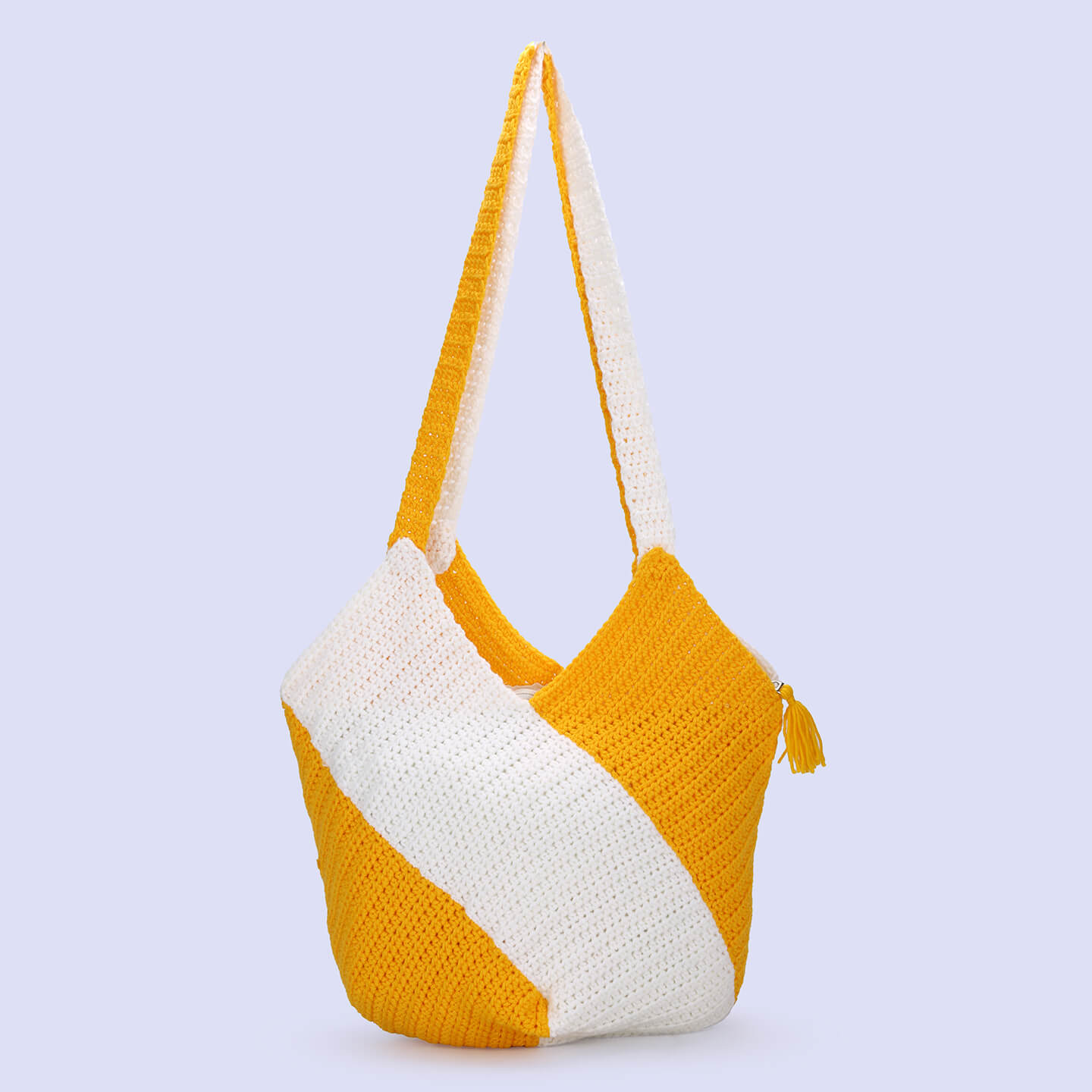 Large Tote Bags - Yellow White	- 10089