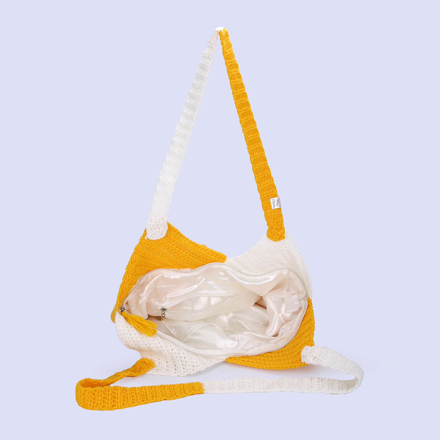 Large Tote Bags - Yellow White	- 10089