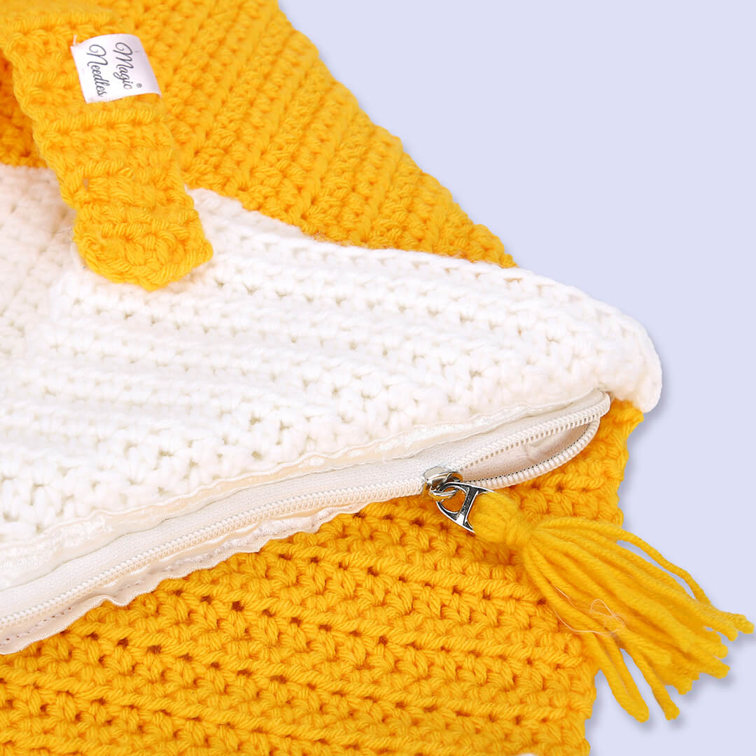 Large Tote Bags - Yellow White	- 10089